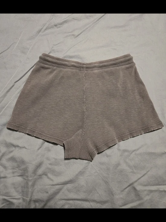 ZARA Purple Ribbed Drawstring Lounge Shorts. Size S - Picture 6 of 9